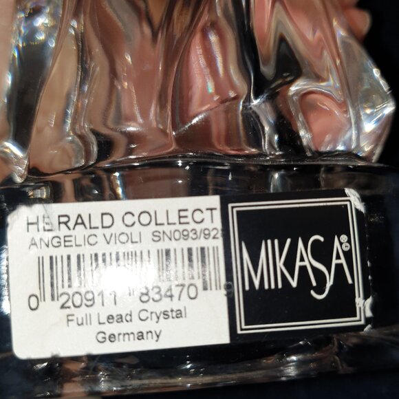 8.25’’ MIKASA Germany Lead Crystal Angelic Violin Angel Figurine - Picture 7 of 11